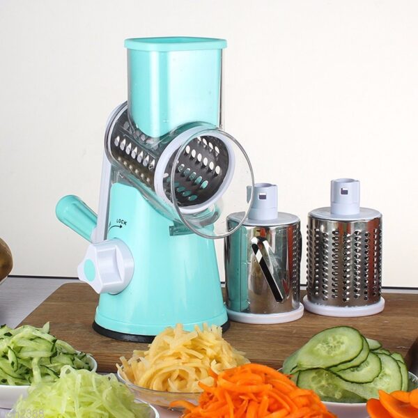 Vegetable Cutter Round Mandoline Slicer Potato Julienne Carrot Grater Cheese - Image 4